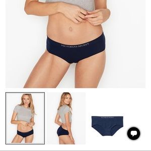 NEW VS Panties Seamless Logo Hiphugger Navy Medium